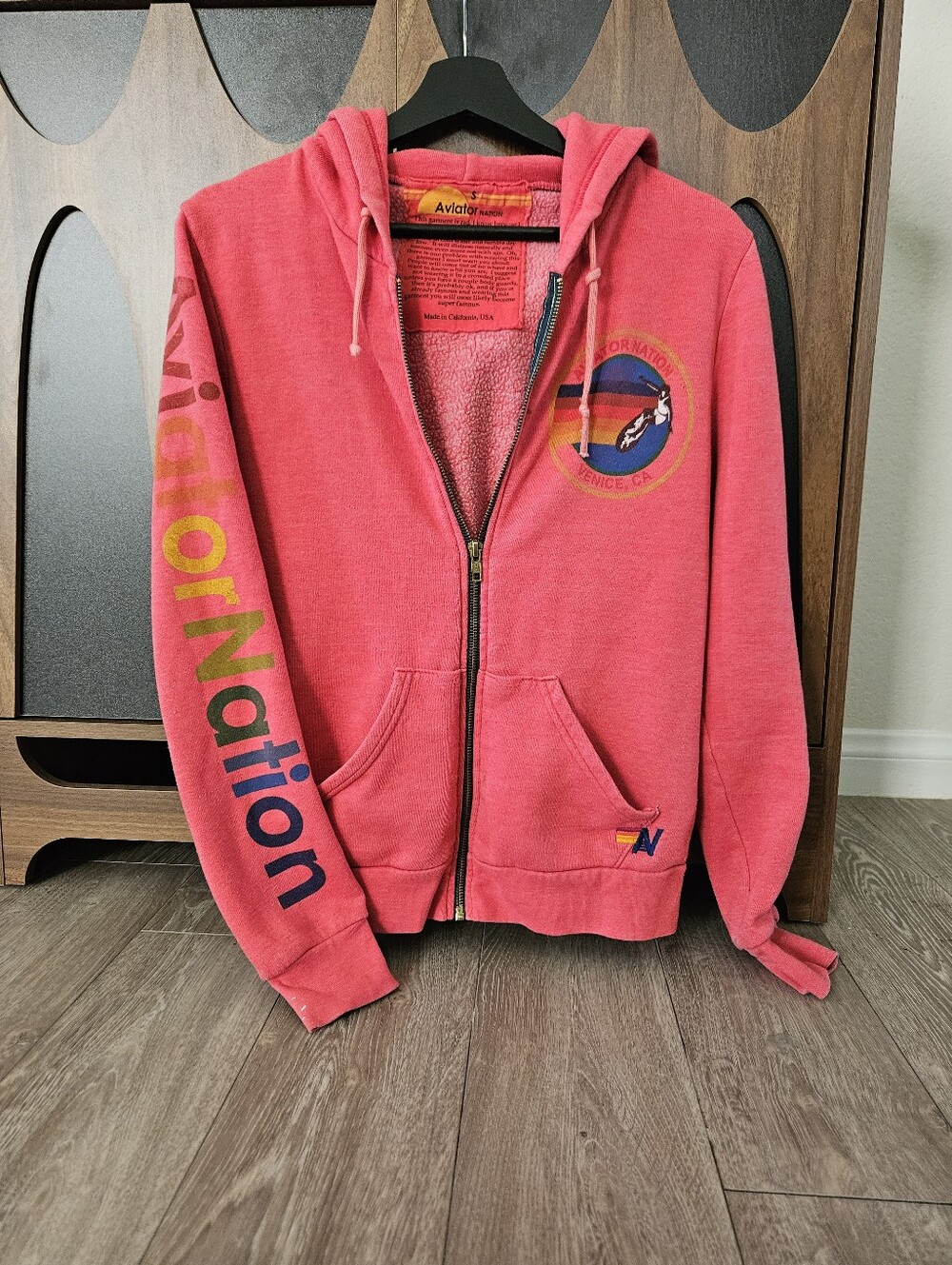 Aviator Nation Red Full Zip Hoodie